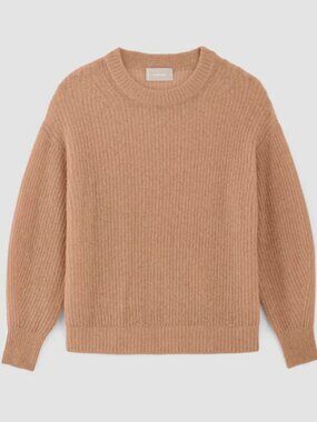 Everlane The Cocoon Crewneck Alpaca Merino Wool Casual Fall Warm Taupe XXS